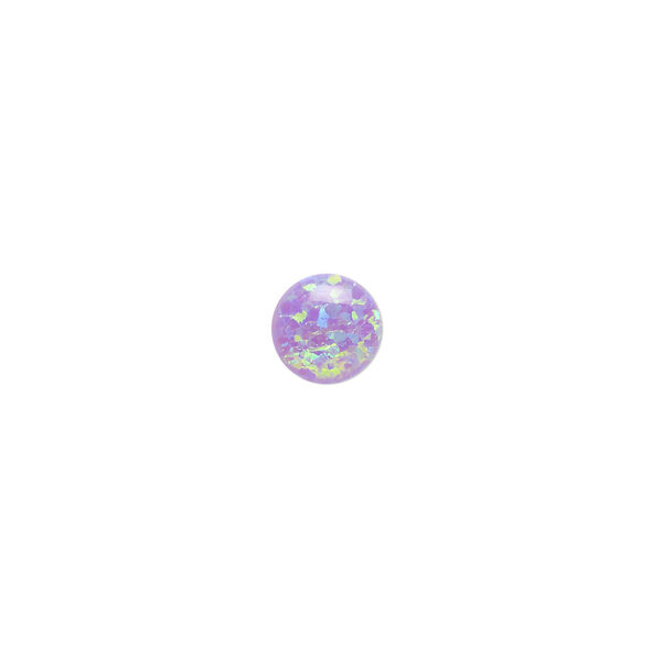 Cabochon, "opal" (silica and epoxy) (man-made), lavender, 8mm calibrated round. Sold individually. image number 0