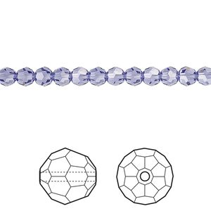 Bead 12pk tanzanite, Crystal Passions® 4mm round 5000