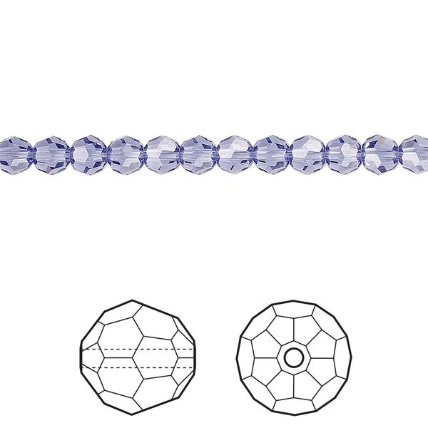 Bead 12pk tanzanite, Crystal Passions® 4mm round 5000 image number 0