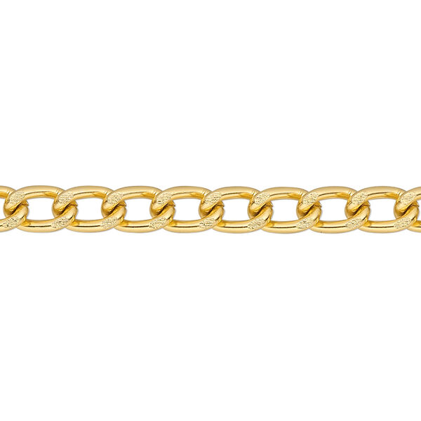 Chain, anodized aluminum, gold, 5mm drawn curb. Sold per pkg of 5 feet. image number 0