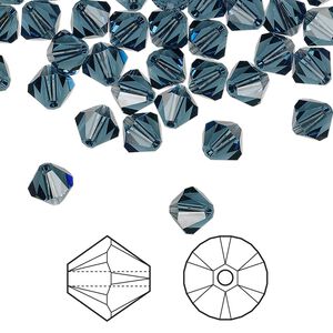 Bead 24pk Montana, Crystal Passions® 6mm bicone 5328