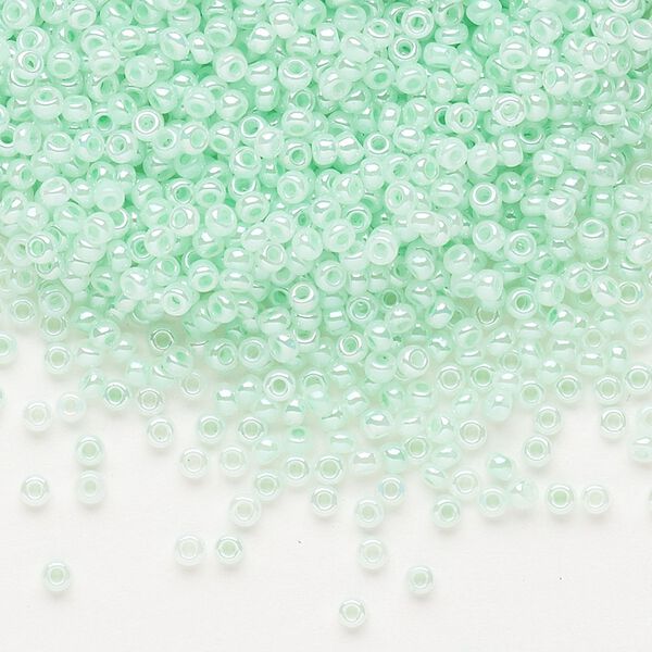 Seed bead, Dyna-Mites™, glass, pkg/1/2kg, #11 round, opaque ceylon pastel seafoam, (336 11/0 RR). image number 0