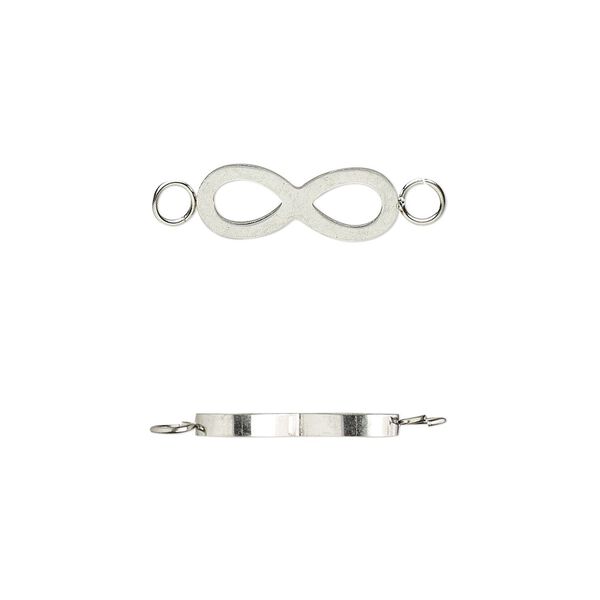 Link, stainless steel, 13x5mm double-sided infinity. Sold per pkg of 2. image number 0