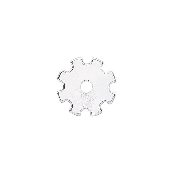 Component, silver-finished steel, 15mm gear with 2.5mm center hole. Sold per pkg of 10. image number 0