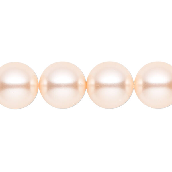 Pearl 10pk peach, Crystal Passions® 12mm round 5810 image number 0
