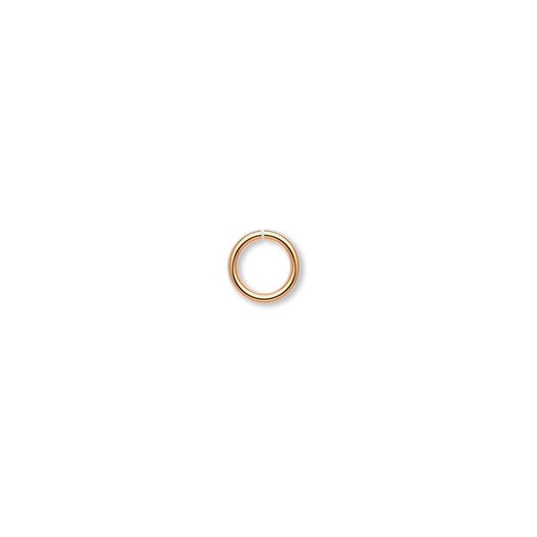 Jump ring, gold-plated brass, 6mm round, 4.2mm inside diameter, 18 gauge. Sold per pkg of 100. image number 0
