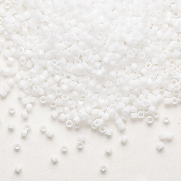 Seed bead, Delica®, glass, pkg/250g, #11 round, opaque white (DB-0200). image number 0