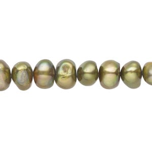 Freshwater pearl 1pkg1, semi-round, 15.5-16 inch iris bronze 8-9mm cultured