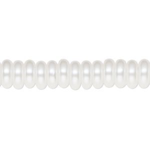 Pearl 1pk white, Celestial Crystal® 8x3mm rondelle 15.5-16 inch