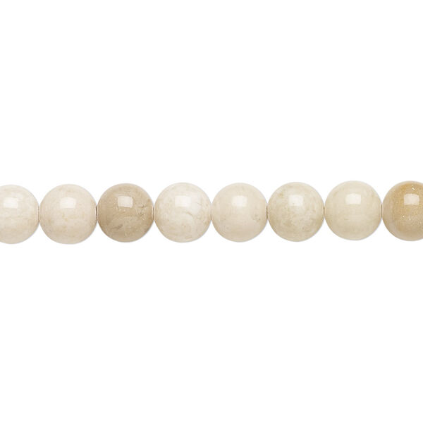 Bead, riverstone (coated), 6mm round, B grade, Mohs hardness 3-1/2. Sold per 15-1/2" to 16" strand. image number 0