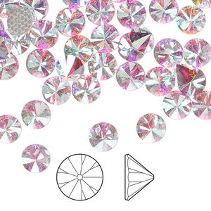Flat back 144pk crystal AB foil back, Preciosa Czech crystal hotfix rhinestone 6.14-6.32mm cone SS29