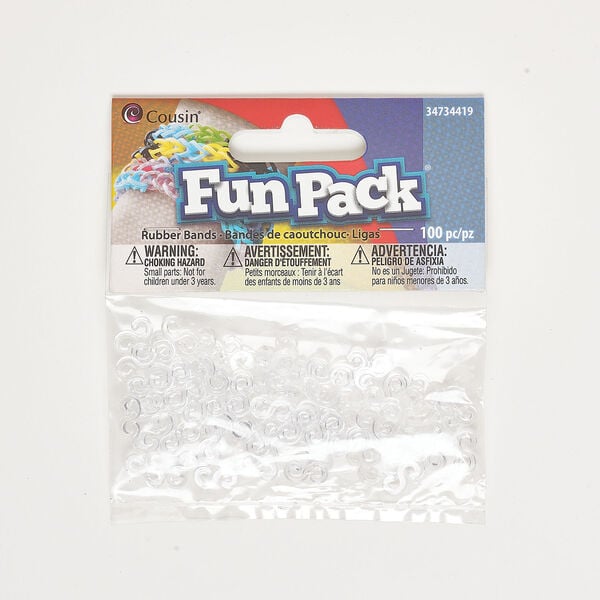 Connector 1pkg100, plastic, clear, 12x6mm S-hook. image number 0