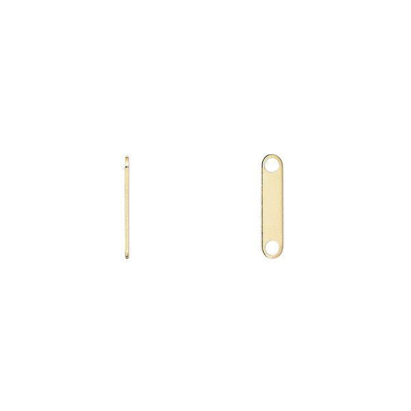 Spacer bar, gold-plated brass, 11x2.5mm 2-strand, fits up to 8mm bead. Sold per pkg of 100. image number 0