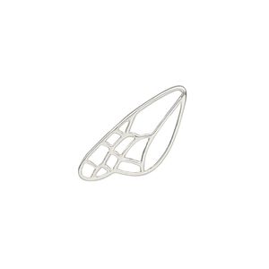 Component, Amoracast®, sterling silver, 18x11mm two-sided butterfly wing with cutout. Sold individually.