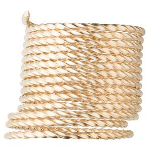 Wire, 12Kt gold-filled, half-hard, twisted square, 18 gauge. Sold per pkg of 5 feet.