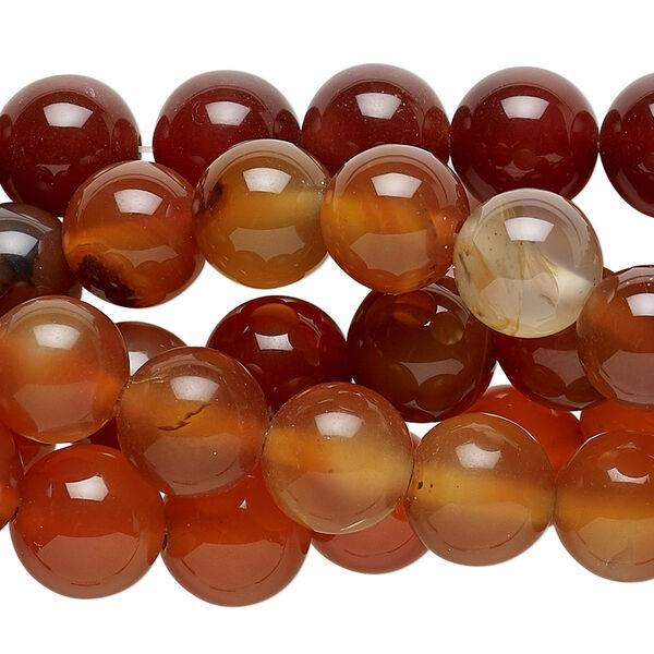 Red agate 1pkg5, round bead C grade, 14 inch 10mm image number 0