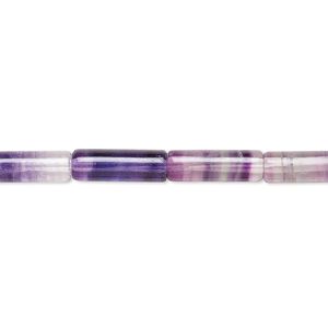Rainbow fluorite 1pkg1, tube bead natural 15.5-16 inch 13x4mm