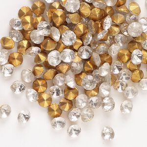 Chaton 144pk crystal foil back, vintage Preciosa Czech crystal rhinestone 4.2-4.4mm round SS18