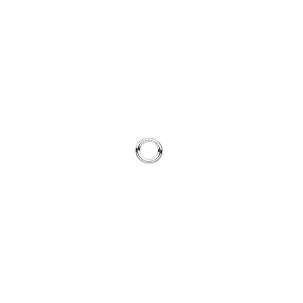 Jump ring, sterling silver, 4mm soldered round, 2.4mm inside diameter, 20 gauge. Sold per pkg of 50. image number 0