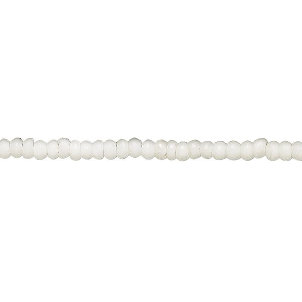 Bead, bone (bleached), white, 2mm round. Sold per 15-1/2" to 16" strand. image number 0