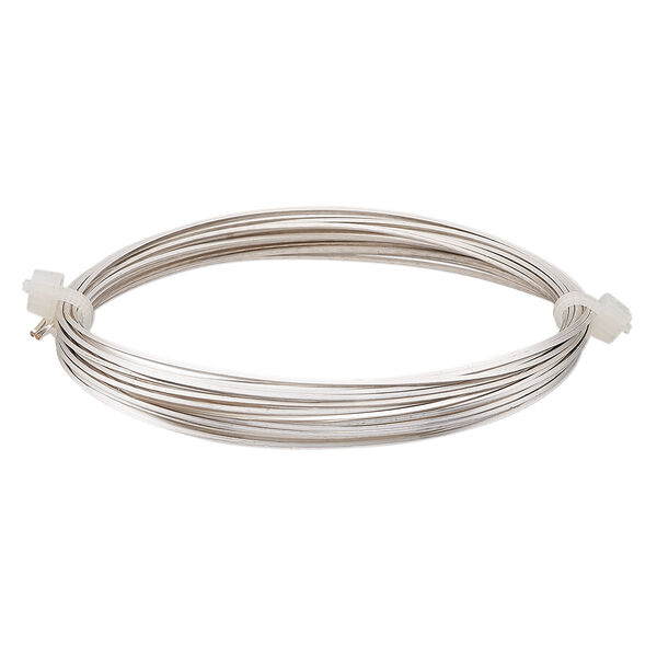 Wire, Beadalon®, silver-plated copper, half-hard, square, 22 gauge. Sold per 3.5-meter section. image number 0