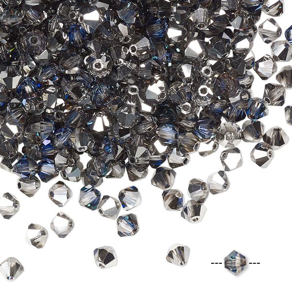 Bead 48pk crystal heliotrope, Preciosa Czech crystal 4mm bicone image number 0