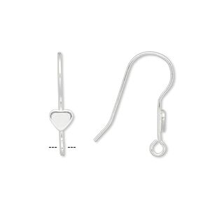 Ear wire fishhook 1pkg10 sterling silver-filled, 22mm / 5x4.5mm heart / open loop, 21 gauge 5 pair