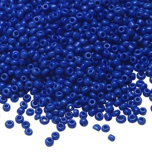 Seed bead, Ming Tree™, glass, pkg/1 pound, #11 round, opaque blue.