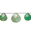 Chrysoprase 1pkg5, hand-cut top-drilled faceted puffed teardrop bead, graduated 24x23mm-36x35mm image number 0