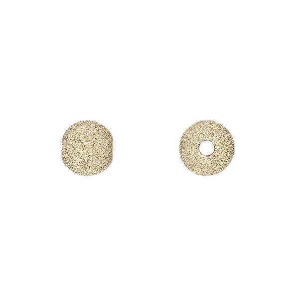 Bead, 14Kt gold-filled, 8mm stardust round. Sold per pkg of 2. image number 0