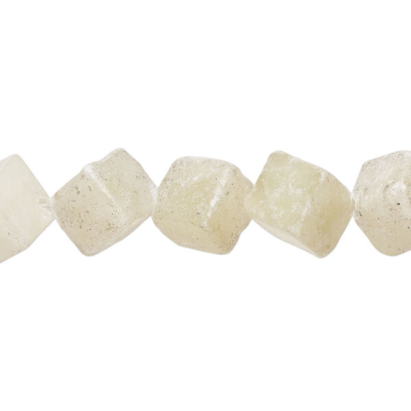 New "jade" 1pkg1, diagonally drilled cube bead natural, 15 inch 11-13mm image number 0