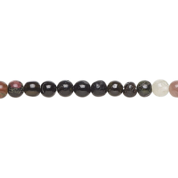 Multi-tourmaline 1pkg1, hand-cut round bead natural 14 inch 4-5mm image number 0