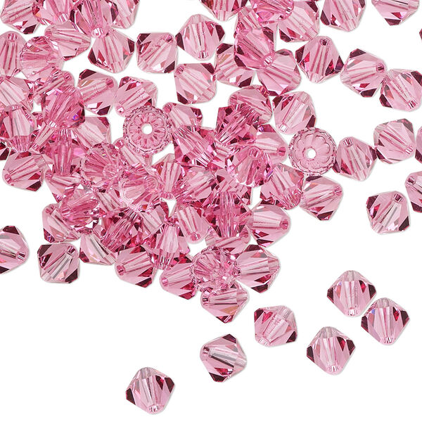 Bead 144pk rose, Preciosa Czech crystal 5mm bicone image number 0