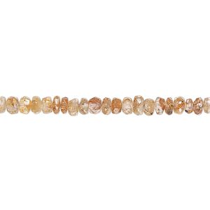Zircon 1pkg1, hand-cut faceted rondelle bead orange 14 inch 3x1mm-4x2mm
