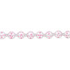 Bead, glass 1pkg8, opaque pink and white, 12mm hand-painted round. image number 1