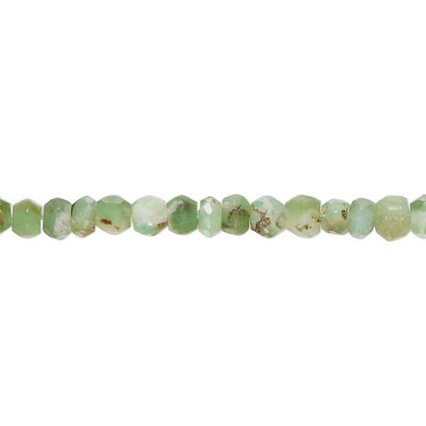Chrysoprase 1pkg1, hand-cut faceted rondelle bead natural 14 inch 4x3mm-5x4mm / 4mm image number 0