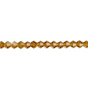 Bead 1pk transparent gold, Celestial Crystal® 4mm bicone 15.5-16 inch
