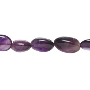 Amethyst 1pkg1, hand-cut puffed oval bead natural, 13 inch dark 9x9mm-14x10mm