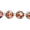 Bead, glass 1pkg4, multicolored, 12mm hand-painted faceted round. image number 0