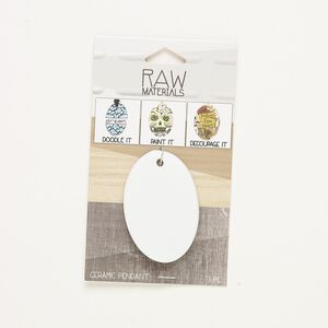 Focal, ceramic, white, 55x37mm oval. Sold individually.