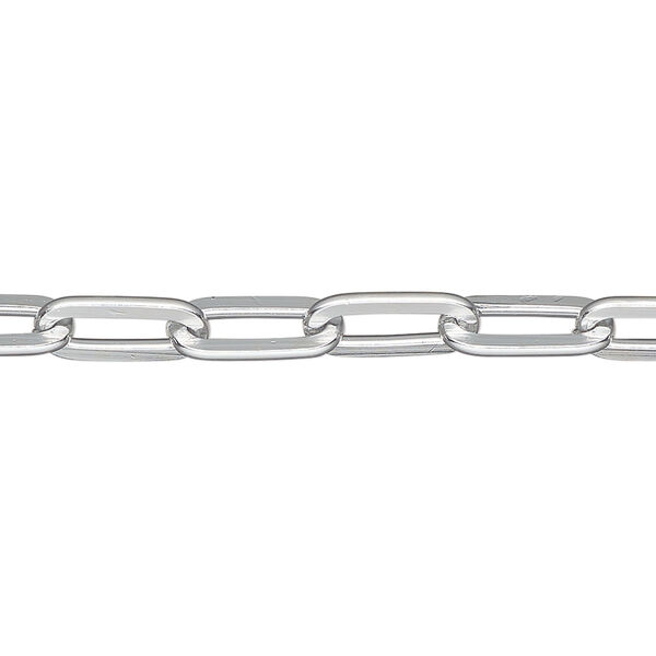 Chain, anodized aluminum, silver, 5.5mm paperclip. Sold per pkg of 25 feet. image number 0