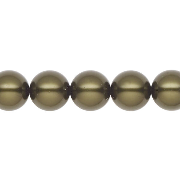 Pearl 10pk dark green, Preciosa Czech crystal 10mm round image number 0