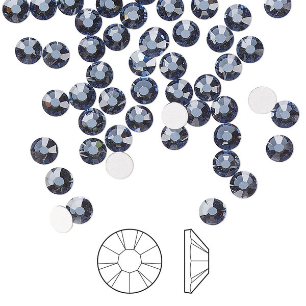 Flat back 144pk denim blue foil back, Preciosa MAXIMA Czech crystal rhinestone 3.8-4mm chaton rose round SS16 image number 0
