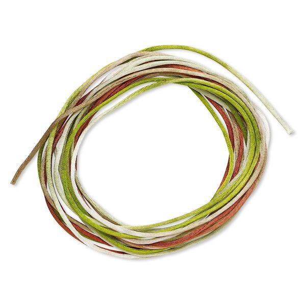 Cord, Satinique™, satin, forest, 1mm mini. Sold per pkg of 10 feet. image number 0