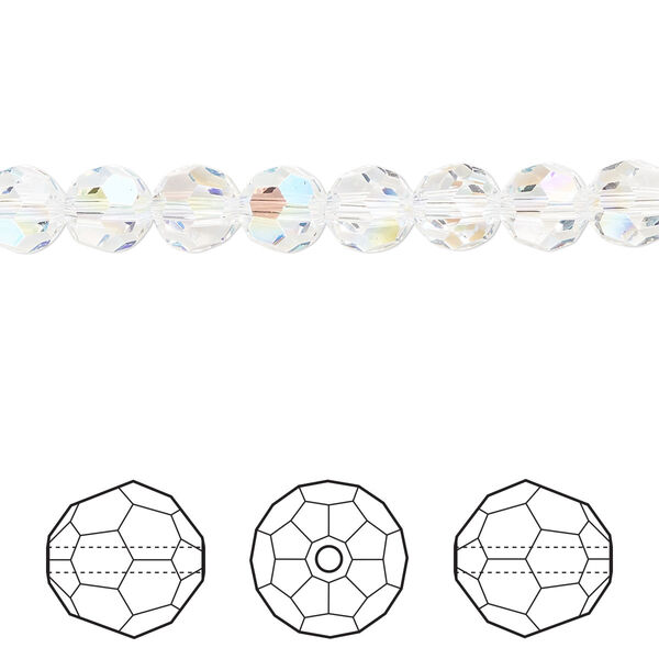 Bead 12pk crystal shimmer, Crystal Passions® 6mm round 5000 image number 0