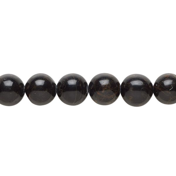 Black-brown obsidian 1pkg1, round bead natural 15.5-16 inch 8mm image number 0