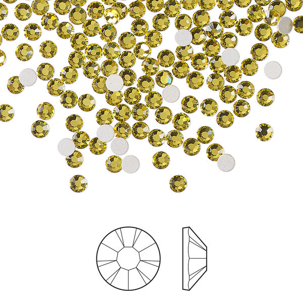 Flat back 1440pk acid yellow foil back, Preciosa MAXIMA Czech crystal rhinestone 2.5-2.7mm chaton rose round SS9 image number 0