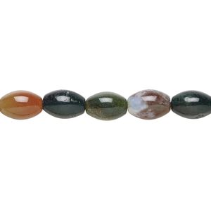 Fancy jasper 1pkg1, oval bead natural 15.5-16 inch 9x6mm