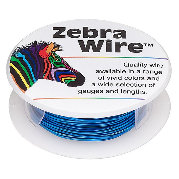 Wire, Zebra Wire™, color-coated copper, royal blue, 20 gauge. Sold per 15-yard spool. image number 0