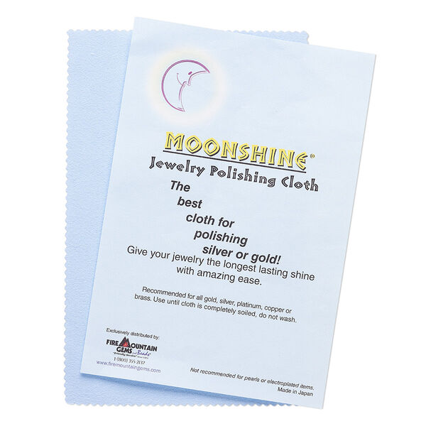 Polishing cloth, Moonshine®, pkg/1, blue, 7-1/2x5-inch rectangle. image number 0